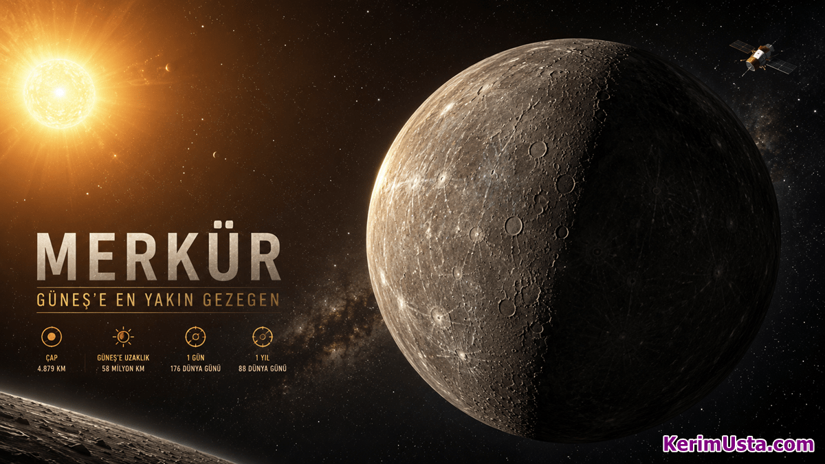 Merkür Nedir? Güneş Sistemi'nin En Küçük ve En Şaşırtıcı Gezegeni - KerimUsta Merkür Nedir? Güneş Sistemi'nin En Küçük ve En Şaşırtıcı Gezegeni