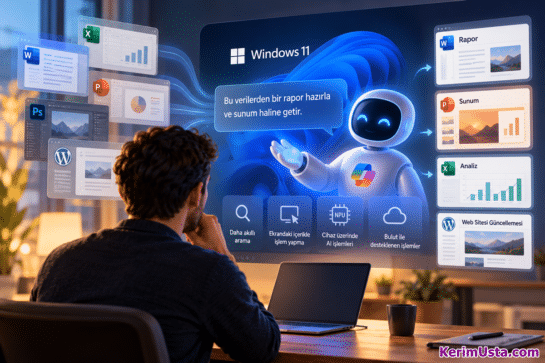 Windows ve Teknolojik Cihazlar Yapay Zekâyla Nasıl Değişecek? - KerimUsta Windows İşletim Sistemi Yapay Zekânın Kontrolünde mi Olacak?